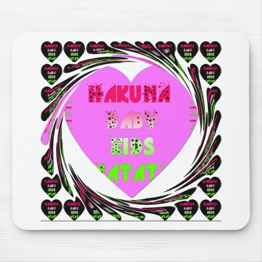 Baby roze harten Hakuna Matata Baby Kinder Design. Muismat (Voorkant)