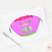 Baby roze harten Hakuna Matata Baby Kinder Design. Ovale Sticker (Envelop)