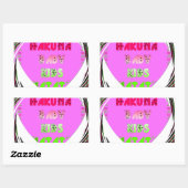 Baby roze harten Hakuna Matata Baby Kinder Design. Rechthoekige Sticker (Vel)