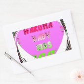 Baby roze harten Hakuna Matata Baby Kinder Design. Rechthoekige Sticker (Envelop)