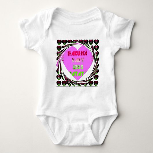 Baby roze harten Hakuna Matata Baby Kinder Design. Romper (Voorkant)