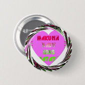 Baby roze harten Hakuna Matata Baby Kinder Design. Ronde Button 5,7 Cm (Voorkant /achterkant)