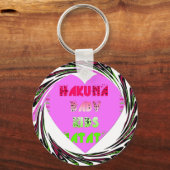 Baby roze harten Hakuna Matata Baby Kinder Design. Sleutelhanger (Voorkant)