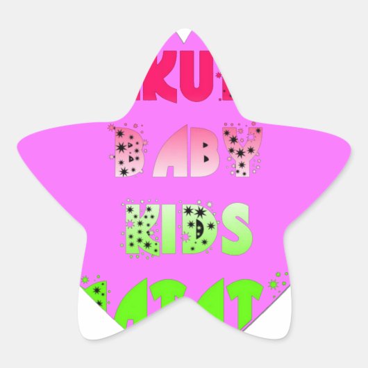 Baby roze harten Hakuna Matata Baby Kinder Design. Ster Sticker (Voorkant)