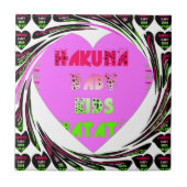 Baby roze harten Hakuna Matata Baby Kinder Design. Tegeltje (Voorkant)