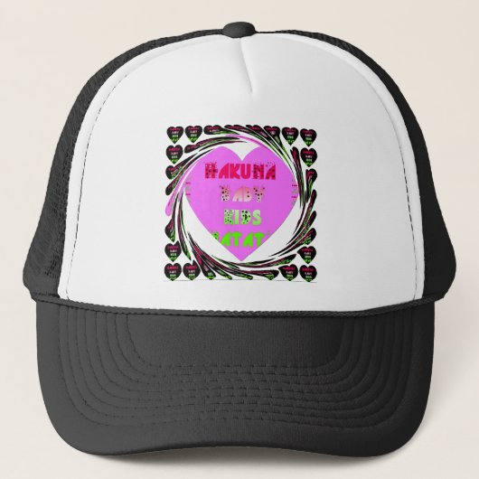 Baby roze harten Hakuna Matata Baby Kinder Design. Trucker Pet (Voorkant)