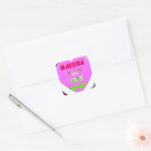 Baby roze harten Hakuna Matata Baby Kinder Design. Vierkante Sticker (Envelop)