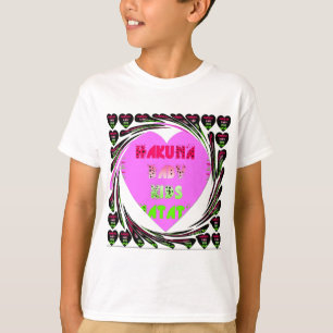 Baby Roze Hartjes Hakuna Matata Baby Kids Design. T-shirt