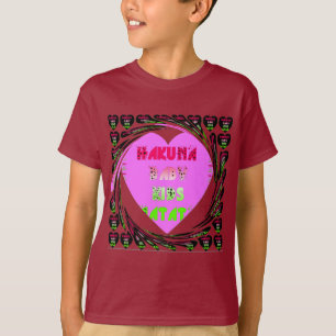 Baby Roze Hartjes Hakuna Matata Baby Kids Design. T-shirt