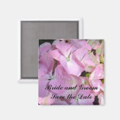 Baby Roze Hortensia Save the Date Magneet (Voorkant / Achterkant)