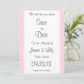 Baby roze inkeppen slaan de datummelding op save the date (Staand voorkant)