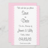 Baby roze inkeppen slaan de datummelding op save the date (Voorkant / Achterkant)