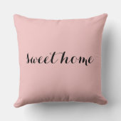 Baby roze kleur huis monogram kussen (Achterkant)