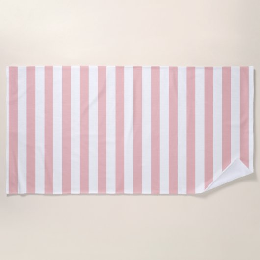 Baby roze kleurstrips Vacation Summer Pastel Strandlaken (Voorkant)