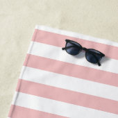 Baby roze kleurstrips Vacation Summer Pastel Strandlaken (In situ)