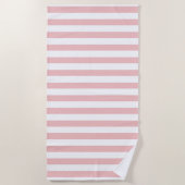 Baby roze kleurstrips Vacation Summer Pastel Strandlaken (Voorkant)