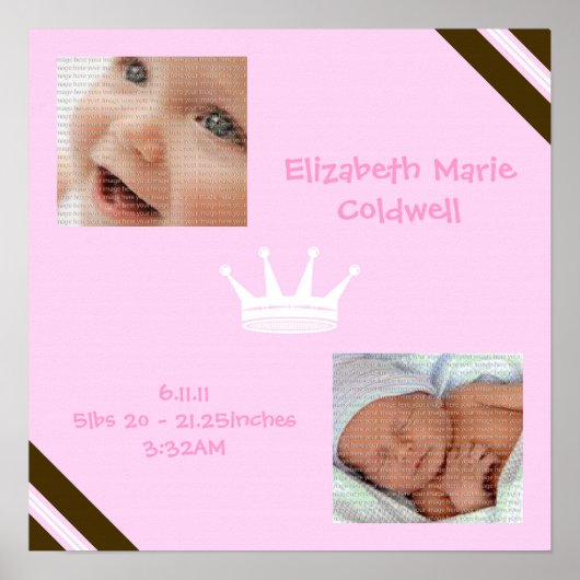 Baby Roze koningin Collage Wall Art Poster (Voorkant)