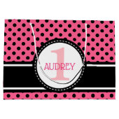 Baby Roze Ladybug First Birthday Baby shower Groot Cadeauzakje (Achterkant)