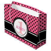 Baby Roze Ladybug First Birthday Baby shower Groot Cadeauzakje (Achterkant Gekanteld)