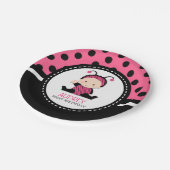 Baby Roze Ladybug First Birthday Baby shower Papieren Bordje (Gekanteld)