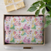 Baby roze lamingos tissuepapier (Geschenk)