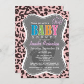 Baby Roze Leopard Animal Print Kaart (Voorkant / Achterkant)