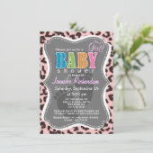 Baby Roze Leopard Animal Print Kaart (Staand voorkant)