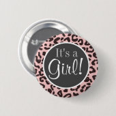 Baby Roze Leopard Animal Print Ronde Button 5,7 Cm (Voorkant /achterkant)