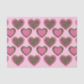 Baby Roze Leopard Hearts Party Tissuepapier (Voorkant)