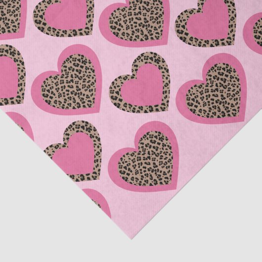 Baby Roze Leopard Hearts Party Tissuepapier (Detail)