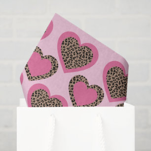 Baby Roze Leopard Hearts Party Tissuepapier