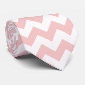 Baby roze, lichtroze Chevron strepen Stropdas (Opgerold)