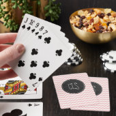 Baby roze, lichtroze Chevron Stripes; alk Pokerkaarten (Insitu)