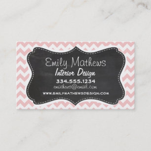 Baby roze, lichtroze Chevron Stripes; alk Visitekaartje