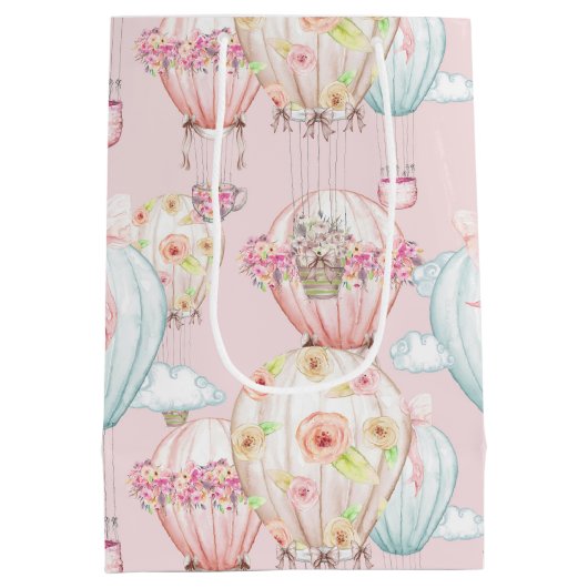 Baby roze luchtballonnen grote cadeautas (Achterkant)