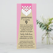 Baby roze Lucky Strike Bowling Birthday Party Kaart (Staand voorkant)