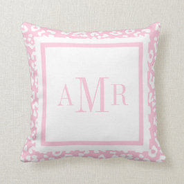 Baby Roze luipaard Afdrukmonogram Initialen Kussen