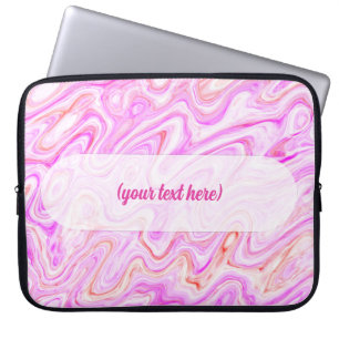 Baby Roze Marmer Textuur Abstracte Vloeibare Verf Laptop Sleeve