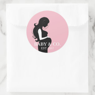 BABY Roze Meisje Baby shower Sprinkle Party Ronde Sticker