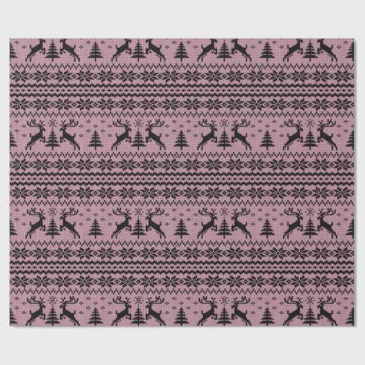 Baby Roze Meisje Reindeer Trui Op zoek naar Kerstm Cadeaupapier (Vlak)