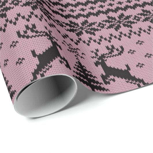 Baby Roze Meisje Reindeer Trui Op zoek naar Kerstm Cadeaupapier (Rol Hoek)