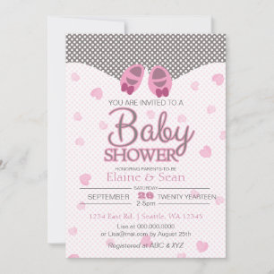 Baby Roze meisjes baby shower nodigen Kaart
