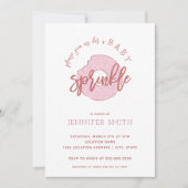 Baby roze meisjesprinkle Shower Uitnodiging (Voorkant)