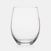 Baby Roze Modern Monogram Initiaal Letter Wijnglas Zonder Voet (Rechts)