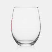 Baby Roze Modern Monogram Initiaal Letter Wijnglas Zonder Voet (Links)
