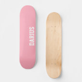 Baby Roze Moderne Naam | Klassiek Trendy Persoonlijk Skateboard (Voorkant)