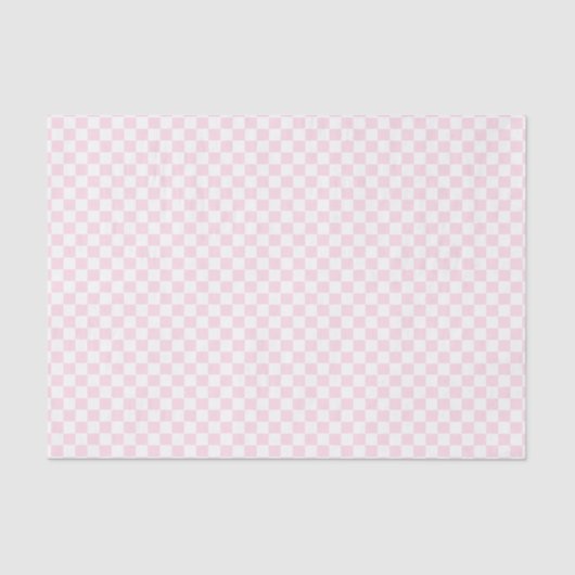 Baby Roze, moderne vierkant cheque, flesje Tissuepapier (Voorkant)