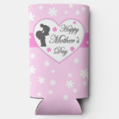 Baby roze, moederdag seltzer blikjeskoeler (Achterkant)