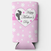 Baby roze, moederdag seltzer blikjeskoeler (Voorkant)