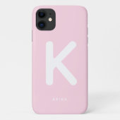 Baby Roze Monogram Mobiele Hoes (Achterkant)